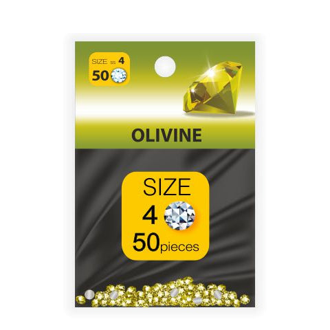 Декоративни камъчета OLIVINE 1.6 мм #SS4 - пакет 50 бр